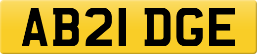AB21 DGE private number plate